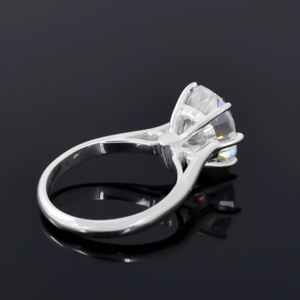 6.50 Ct Oval Cut Off White Moissanite Ring in Anniversary Gift Her 18K Gold Plated 18K Gold Plated