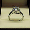 3.30 Ct Round Cut White Moissanite Halo Ring in Gift for Engagement 18K Gold Plated