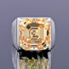 15.30 Ct Asscher Cut Champagne Moissanite Ring Gift for Wedding 18K Gold Plated Ver 18K Gold Plated