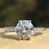 3 Ct Round Treated Off White Moissanite Ring Gift for Her Wedding 18K Gold Plated V 18K Gold Plated