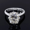 6.50 Ct Oval Cut Off White Moissanite Ring in Anniversary Gift Her 18K Gold Plated 18K Gold Plated