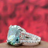 12.50 Ct Cushion Cut Blue Moissanite Ring Birthday Gift for Wife 18K Gold Plated Ve 18K Gold Plated
