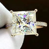 5.25 Ct Princess Cut Off White Moissanite Ring Gift for Her Shine 18K Gold Plated V 18K Gold Plated