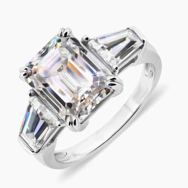 9.40 Ct Treated Off White Moissanite Ring in Birthday Gift for Her 18K Gold Plated 18K Gold Plated