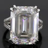 10 Ct Emerald Cut Off White Moissanite Ring Wedding Gift for Women 18K Gold Plated 18K Gold Plated