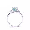 3.20 Ct Round Blue Moissanite Solitaire Ring in – Bridal Jewellery 18K Gold Plated Ve 18K Gold Plated