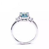 3.20 Ct Round Blue Moissanite Solitaire Ring in – Bridal Jewellery 18K Gold Plated Vermeil
