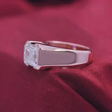 6.55 Ct Emerald Cut Off White Moissanite Ring – Bridal Special 18K Gold Plated Vermeil