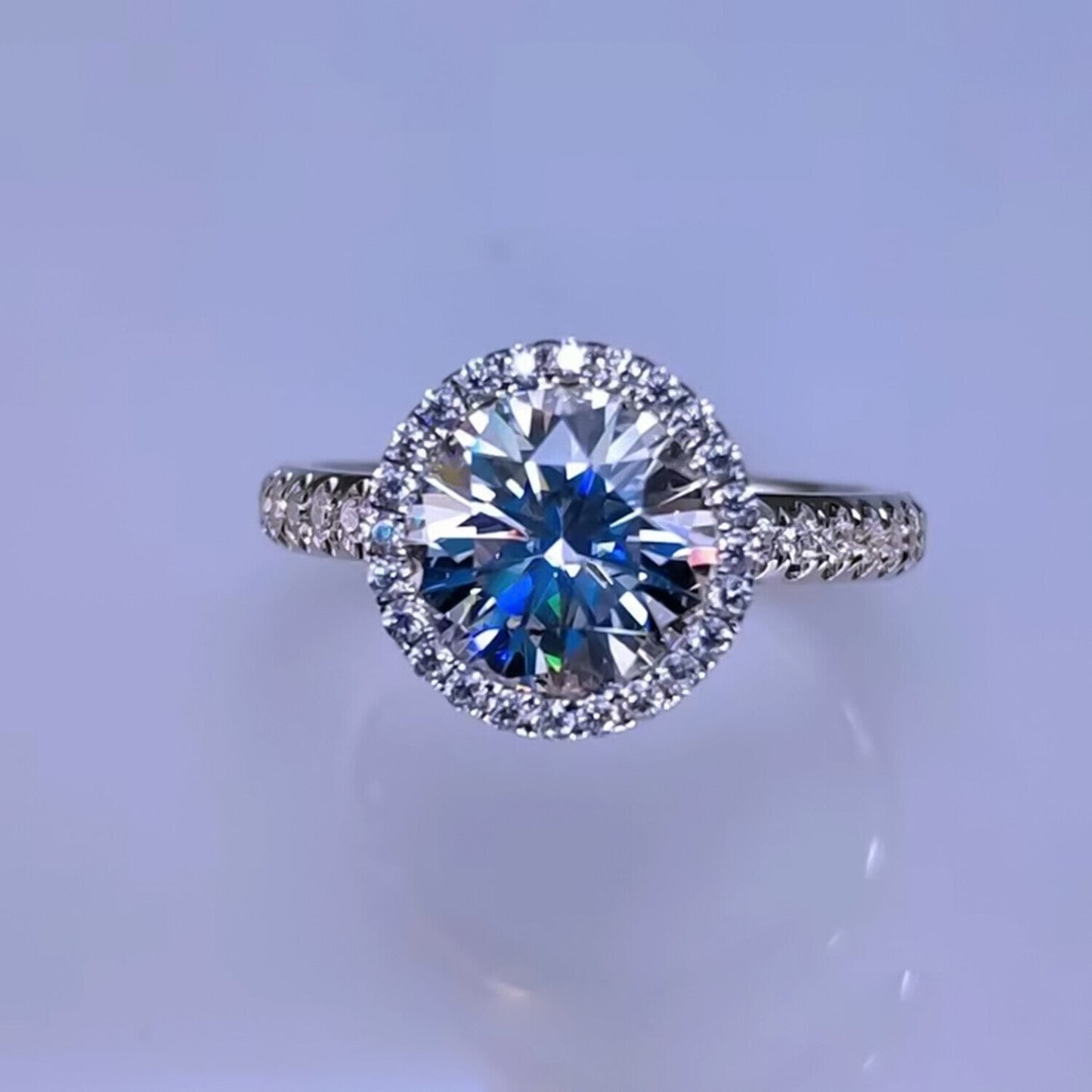 3.25 Ct Round Off White Moissanite Solitaire Ring in – Gift Pick 18K Gold Plated Ve 18K Gold Plated