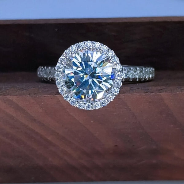 3.25 Ct Round Off White Moissanite Solitaire Ring in – Gift Pick 18K Gold Plated Ve 18K Gold Plated