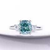 3.20 Ct Round Blue Moissanite Solitaire Ring in – Bridal Jewellery 18K Gold Plated Vermeil