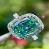 10.10 Ct Cushion Cut Blue Moissanite Solitaire Ring Wedding Gift 18K Gold Plated Ve 18K Gold Plated