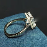 3.90 Ct Radiant Cut Off White Moissanite Ring in – Summer Gift 18K Gold Plated Vermeil