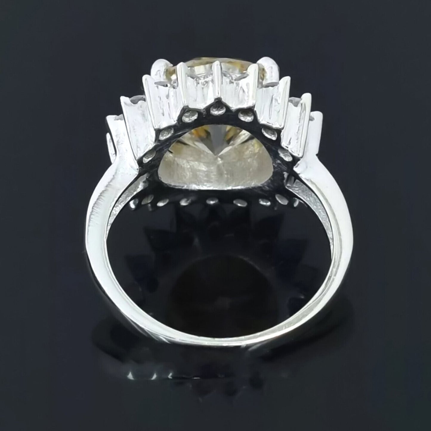 5.40 Ct Champagne Solitaire Moissanite Ring in – 4th of July Gift 18K Gold Plated V 18K Gold Plated