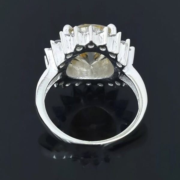 5.40 Ct Champagne Solitaire Moissanite Ring in – 4th of July Gift 18K Gold Plated V 18K Gold Plated