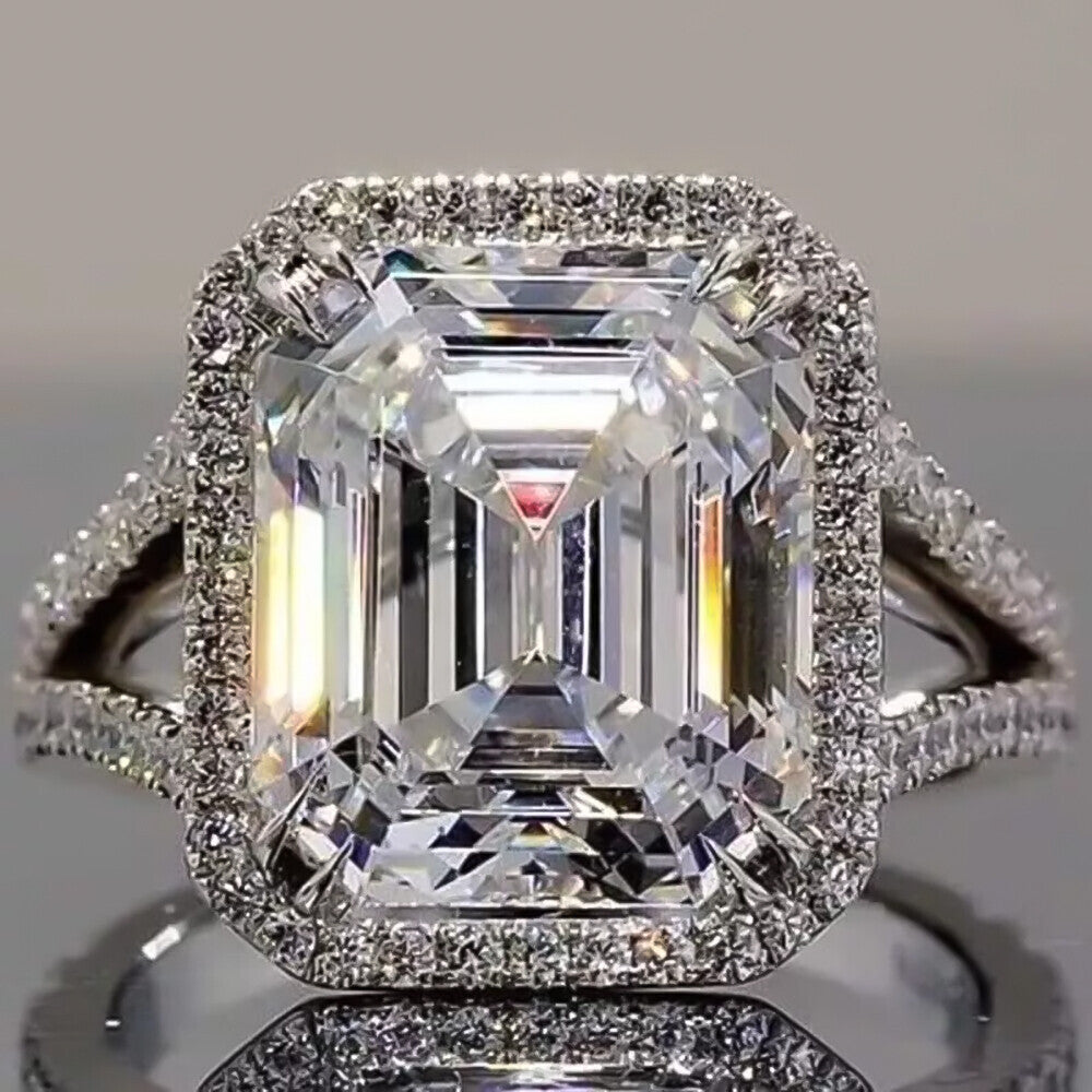 7.50 Ct Off White Treated Moissanite Ring Wedding Gift for Women 18K Gold Plated Ve 18K Gold Plated
