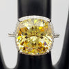8.40 Ct Champagne Moissanite Ring in Prong Set Gift for Her Shine 18K Gold Plated V 18K Gold Plated