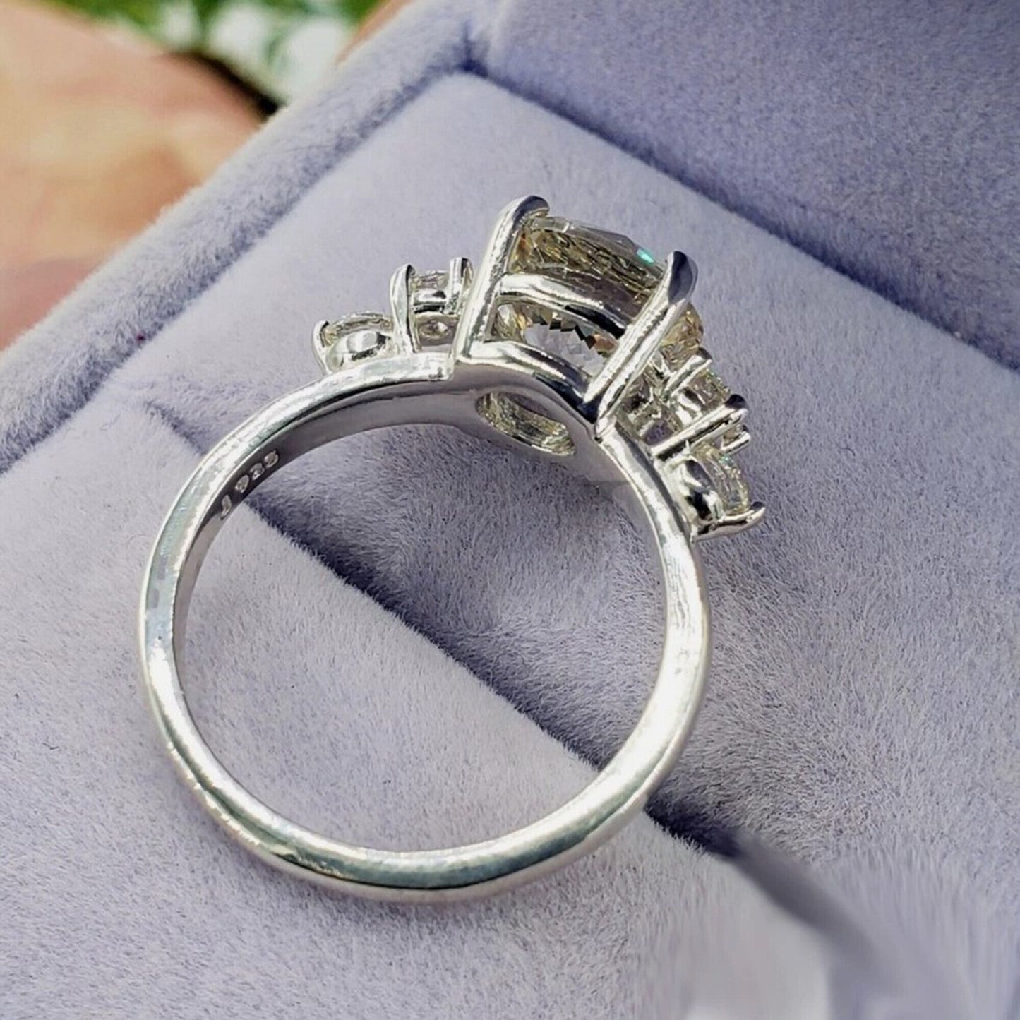 3.18 Ct Off White Moissanite Ring Gift for Women – Christmas Sale 18K Gold Plated V 18K Gold Plated