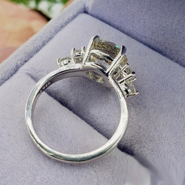3.18 Ct Off White Moissanite Ring Gift for Women – Christmas Sale 18K Gold Plated V 18K Gold Plated