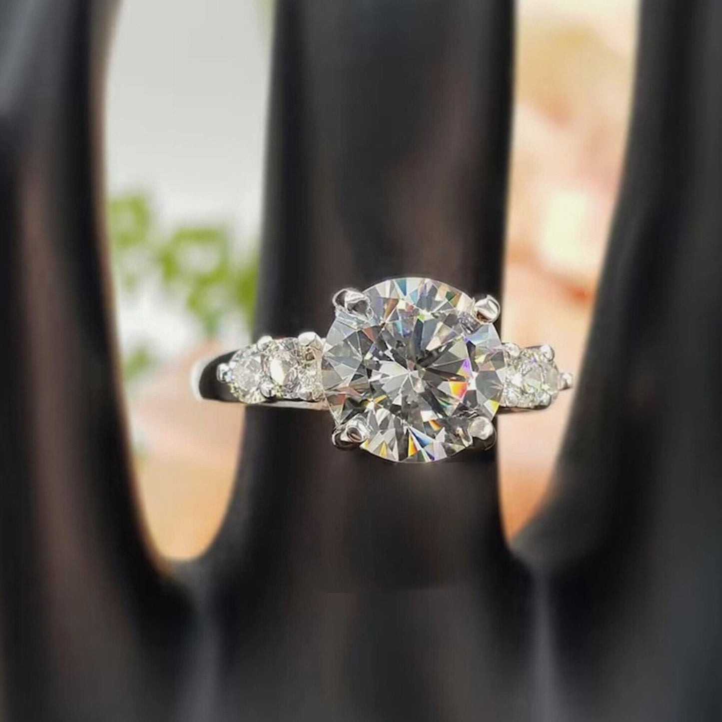 3.18 Ct Off White Moissanite Ring Gift for Women – Christmas Sale 18K Gold Plated V 18K Gold Plated