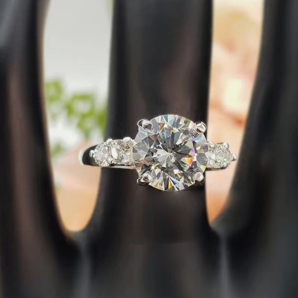 3.18 Ct Off White Moissanite Ring Gift for Women – Christmas Sale 18K Gold Plated V 18K Gold Plated