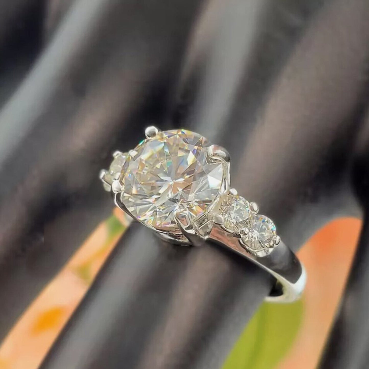 3.18 Ct Off White Moissanite Ring Gift for Women – Christmas Sale 18K Gold Plated V 18K Gold Plated