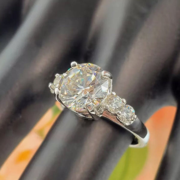 3.18 Ct Off White Moissanite Ring Gift for Women – Christmas Sale 18K Gold Plated V 18K Gold Plated