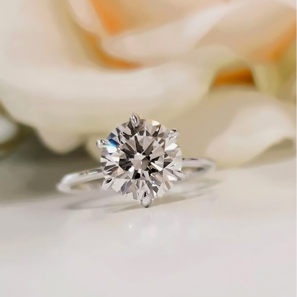 3.70 Ct Certified White Moissanite Statement Ring – Christmas Deal 18K Gold Plated 18K Gold Plated