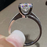 2.90 Ct Cushion Cut White Moissanite Ring – Birthday Gift for Her 18K Gold Plated Vermeil