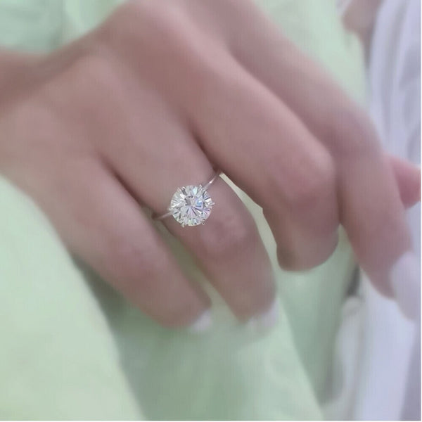 3.70 Ct Certified White Moissanite Statement Ring – Christmas Deal 18K Gold Plated 18K Gold Plated
