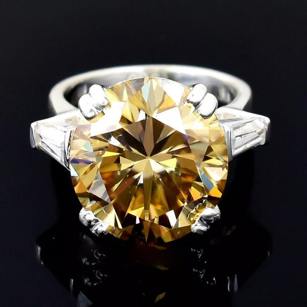 6.70 Ct Champagne Moissanite Ring in – Unique Wedding Gift Idea 18K Gold Plated Ver 18K Gold Plated