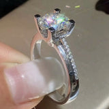 2.90 Ct Cushion Cut White Moissanite Ring – Birthday Gift for Her 18K Gold Plated Vermeil