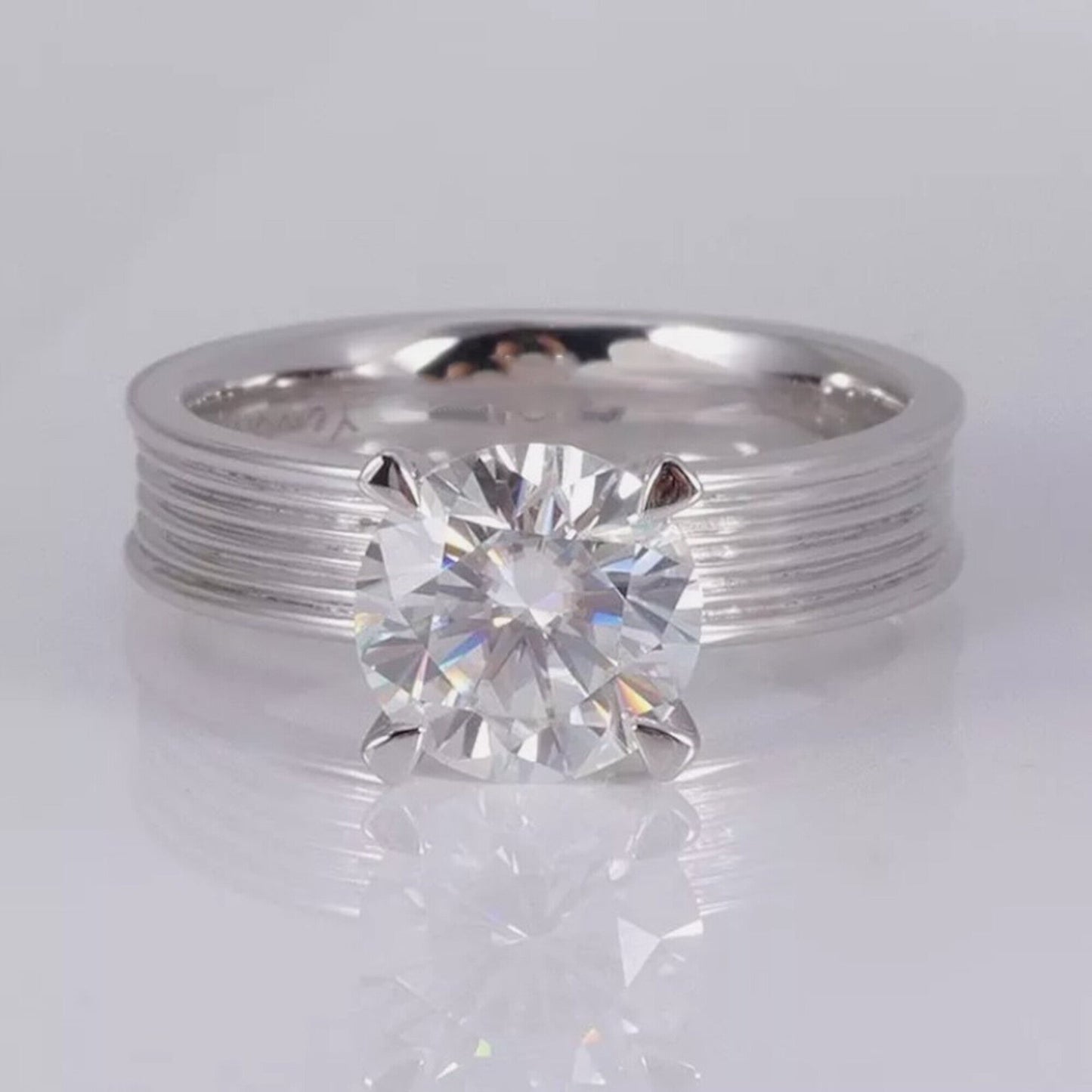2.80 Ct Certified Round White Moissanite Ring – Gift for Anniversary 18K Gold Plate 18K Gold Plated