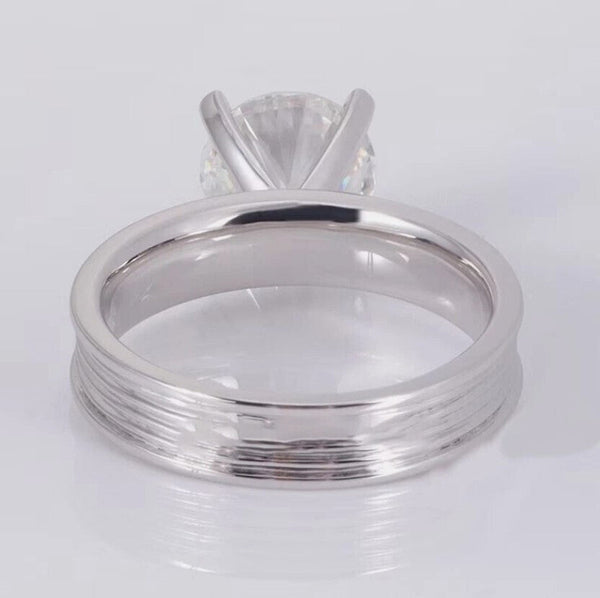 2.80 Ct Certified Round White Moissanite Ring – Gift for Anniversary 18K Gold Plate 18K Gold Plated