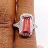 6.50 Ct Pink Moissanite Solitaire Ring Luxury Gift for Women Birthday 18K Gold Plat 18K Gold Plated