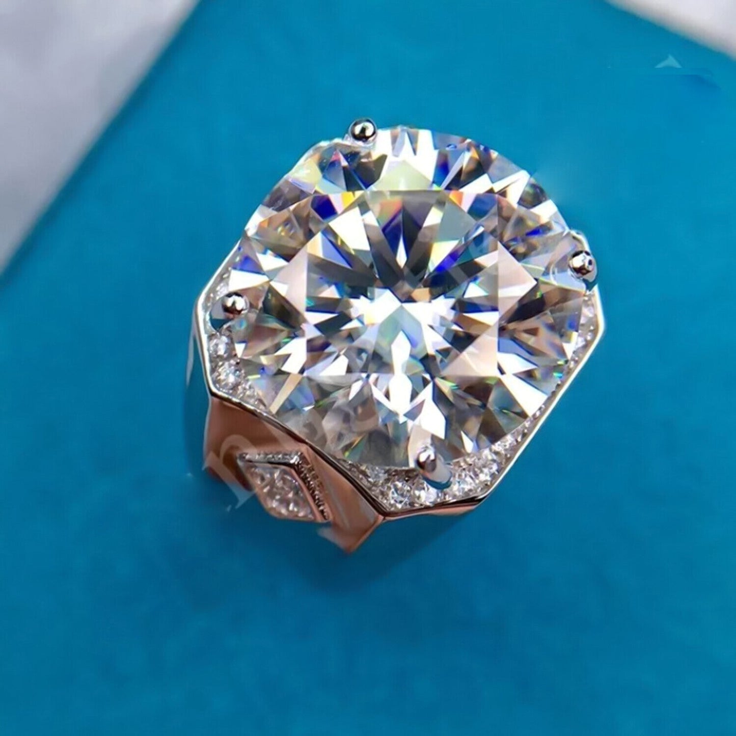 9.50 Ct Moissanite Solitaire Ring Shine & Luster Gift for Her Birthday 18K Gold Pla 18K Gold Plated