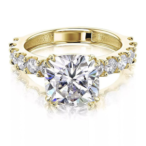 2.60 Ct Moissanite Ring in Great Shine Birthday Gift for Women 18K Gold Plated Verm 18K Gold Plated