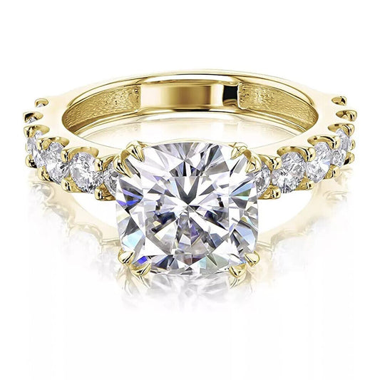 2.60 Ct Moissanite Ring in Great Shine Birthday Gift for Women 18K Gold Plated Verm 18K Gold Plated