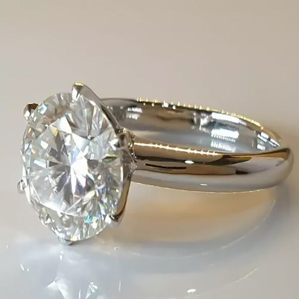 4.60 Ct Statement Moissanite Ring Party Wear Jewellery Gift for Her 18K Gold Plated V 18K Gold Plated