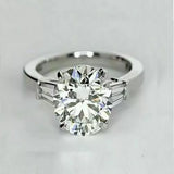 3.50 Ct Round Moissanite Solitaire Ring Bridal Wedding Gift for Women 18K Gold Plated