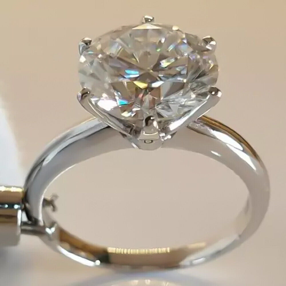 4.60 Ct Statement Moissanite Ring Party Wear Jewellery Gift for Her 18K Gold Plated V 18K Gold Plated