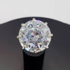 25.70 Ct Bold Moissanite Statement Ring Rare Luxury Gift for Her 18K Gold Plated Ve 18K Gold Plated