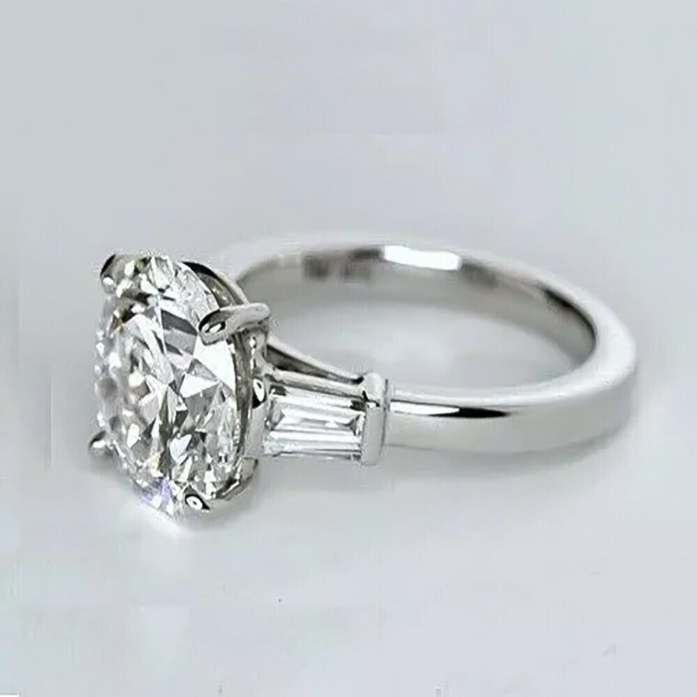3.50 Ct Round Moissanite Solitaire Ring Bridal Wedding Gift for Women 18K Gold Plated