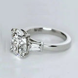 3.50 Ct Round Moissanite Solitaire Ring Bridal Wedding Gift for Women 18K Gold Plated