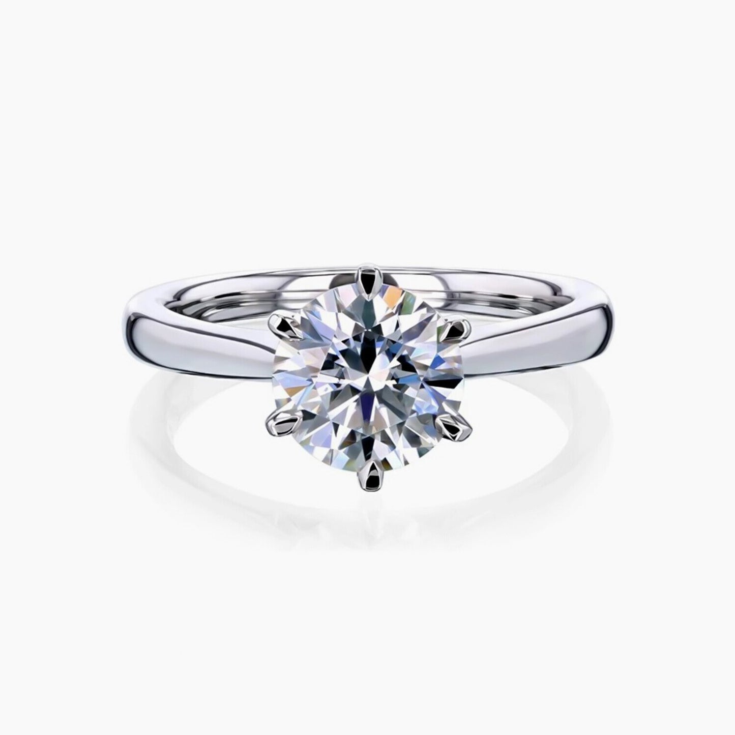 1 Ct Moissanite Solitaire Ring Minimalist Gift for Girlfriend Birthday 18K Gold Pla 18K Gold Plated