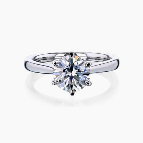 1 Ct Moissanite Solitaire Ring Minimalist Gift for Girlfriend Birthday 18K Gold Pla 18K Gold Plated
