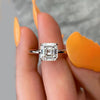 5.20 Ct Asscher Cut Moissanite Ring Wedding Gift for Wife Anniversary 18K Gold Plat 18K Gold Plated