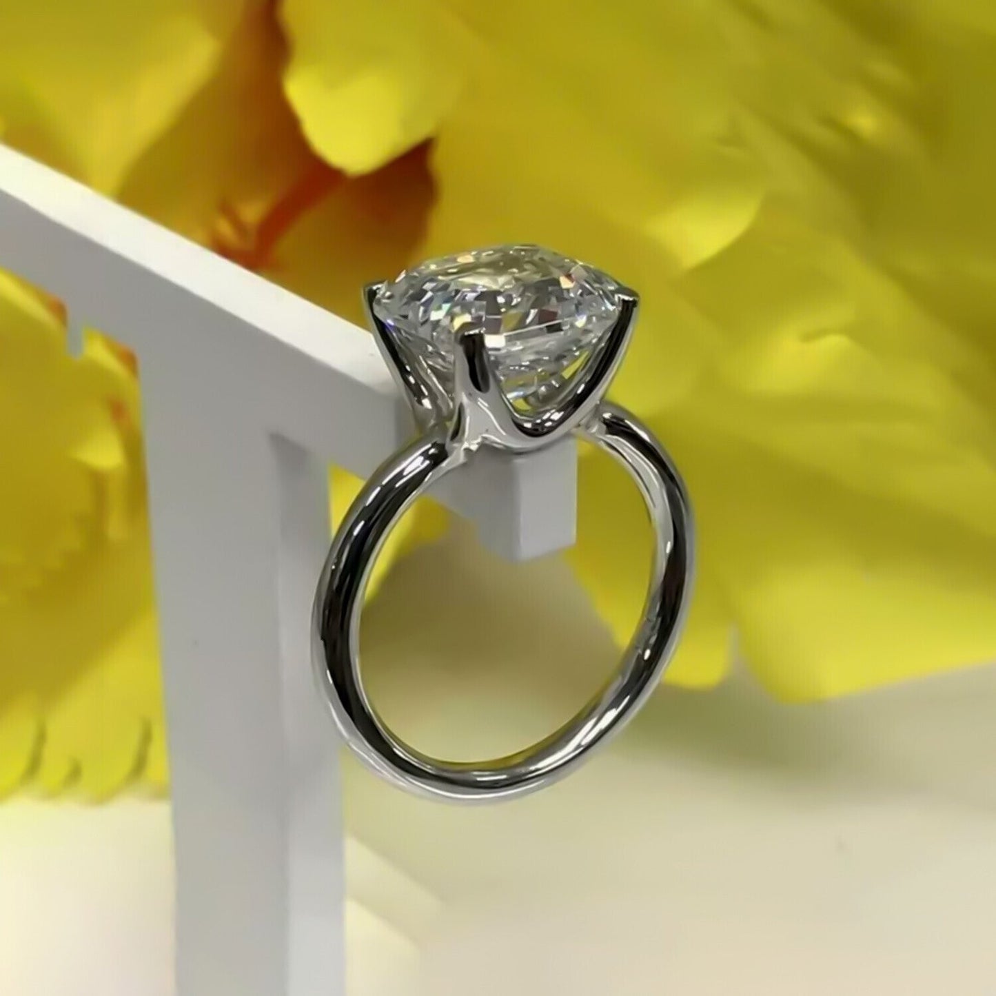 3.60 Ct Solitaire Moissanite Ring Elegant Gift for Wife or Anniversary 18K Gold Pla 18K Gold Plated