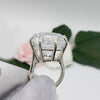 25.70 Ct Bold Moissanite Statement Ring Rare Luxury Gift for Her 18K Gold Plated Ve 18K Gold Plated