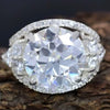 12.00 Ct Statement Moissanite Ring Anniversary Gift Elegant for Women 18K Gold Plat 18K Gold Plated